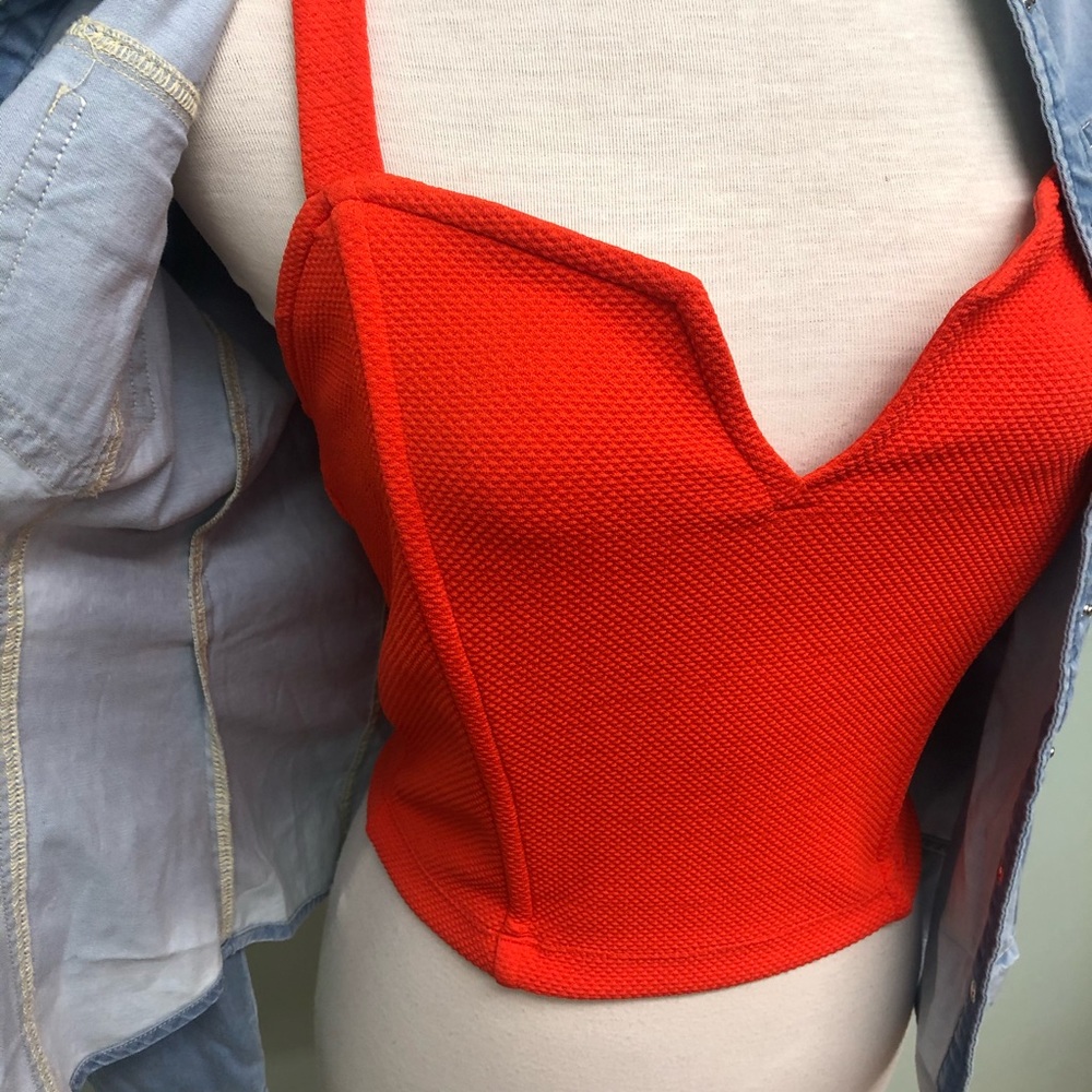Bongo | Youth's Crop Tank Top | Orange | Large